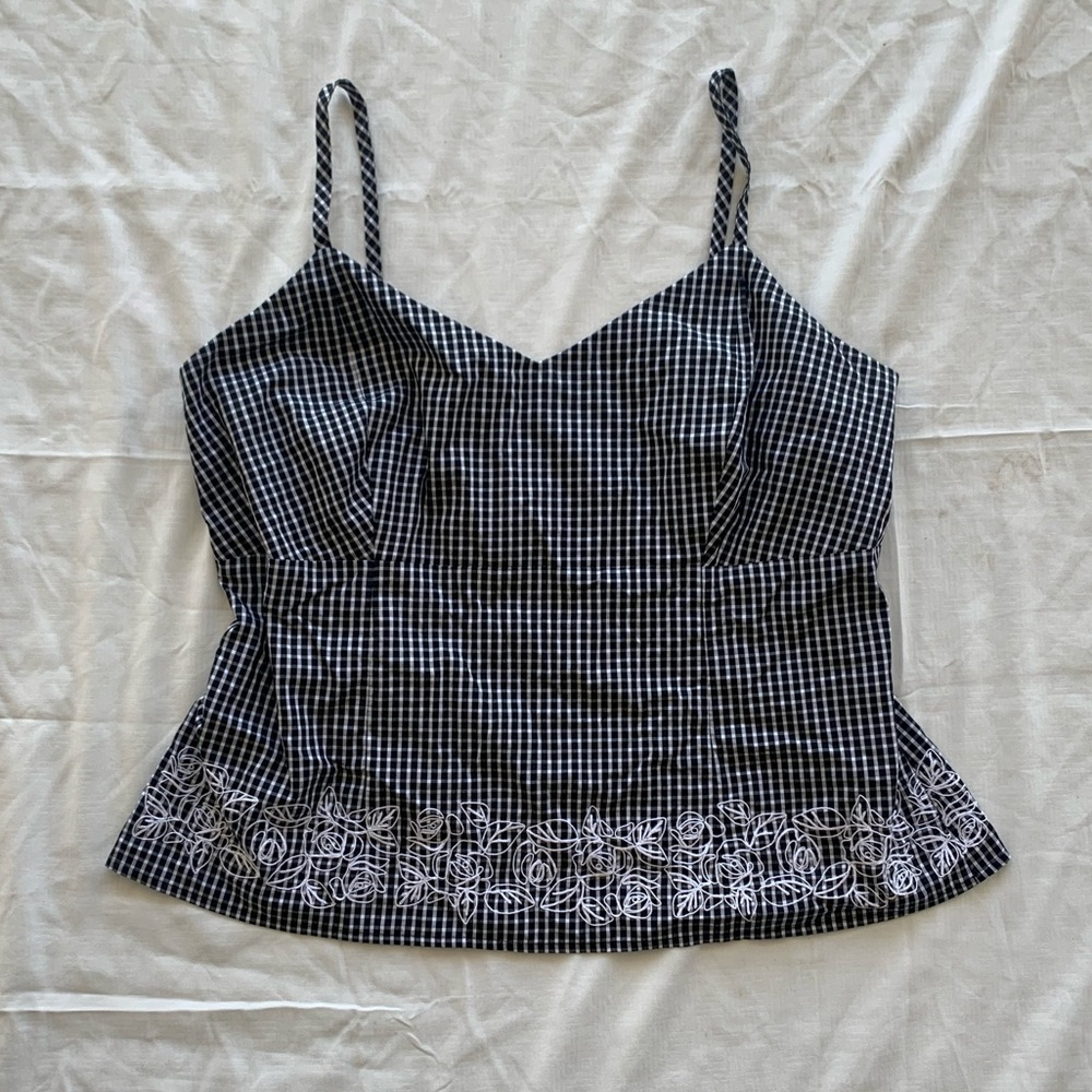 90s Black and White Gingham Camisole